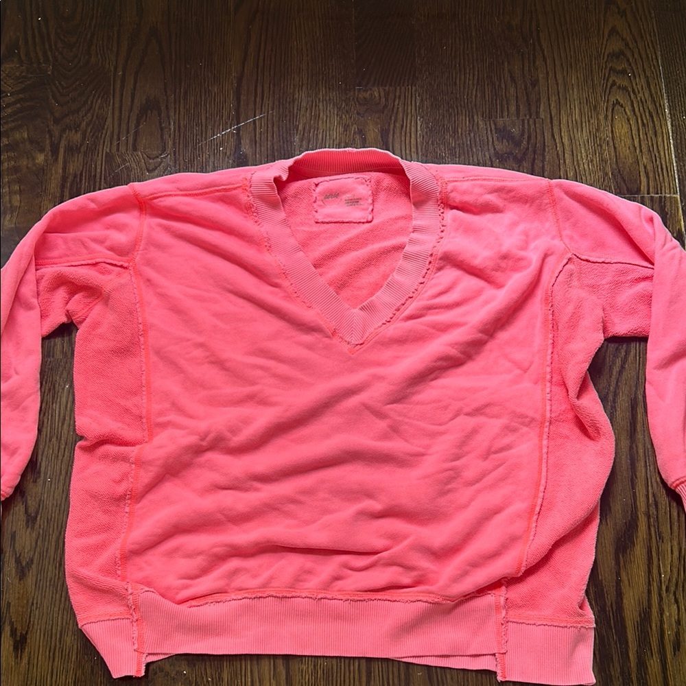 Aerie Pink V-Neck Sweater Soft Knit Casual